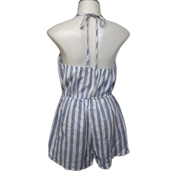 Shein Jumpsuit Women X-Small Halter Backless Romper Striped XS - Picture 3 of 7